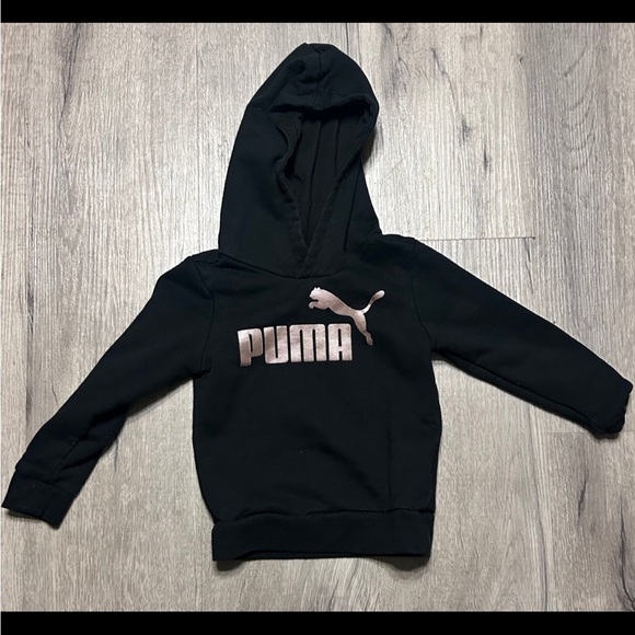 Puma Toddler Black and Pink Logo Hoodie - Picture 1 of 3